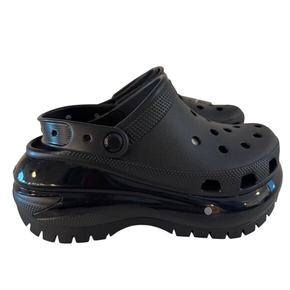 Crocs Classic Mega Crush Clog Unisex M5/W7 Black Lightweight Durable Platform Sh - Picture 3 of 15